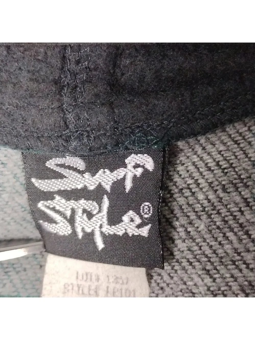 Surf Style Interplanetary Body Gear Green Windowpane Plaid Hooded Snap Up Vest